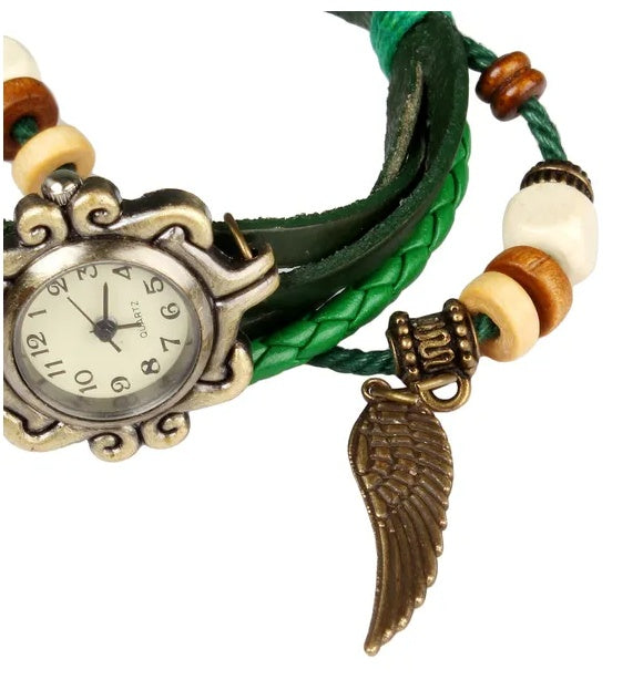 Bohemian Leather Angel Wing Watch